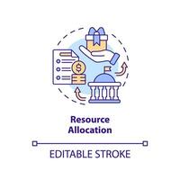 Editable resource allocation icon concept, isolated vector, lobbying government thin line illustration. vector