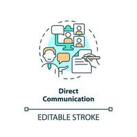 Editable direct communication icon concept, isolated vector, lobbying government thin line illustration. vector