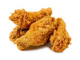 fried chicken on white background photo