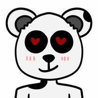 cute panda bear with hearts photo