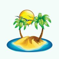 icon tropic island vector