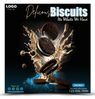 Delicious Biscuits Social media post template design. psd