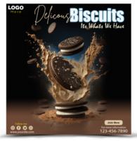 Delicious Biscuits Social media post template design. psd