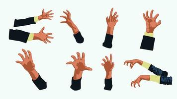 zombie hand set vector