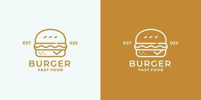 hamburguesa logo diseño vector ilustración