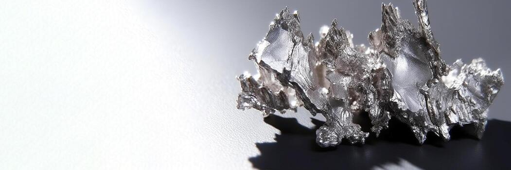 Palladium is rare precious natural geological stone on gradient background in low key, isolate. AI generated. photo