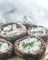 Baked mushrooms stuffed with feta photo