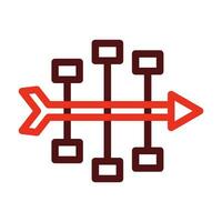 Fishbone Diagram Vector Thick Line Two Color Icons For Personal And Commercial Use.