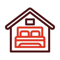 Accommodation Vector Thick Line Two Color Icons For Personal And Commercial Use.
