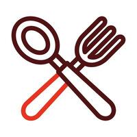 Baby Cutlery Vector Thick Line Two Color Icons For Personal And Commercial Use.