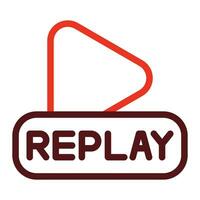 Instant Replay Vector Thick Line Two Color Icons For Personal And Commercial Use.