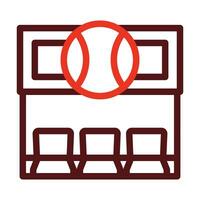 Dugout Vector Thick Line Two Color Icons For Personal And Commercial Use.