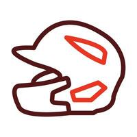 Helmet Vector Thick Line Two Color Icons For Personal And Commercial Use.