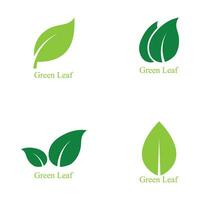 Logos of green leaf ecology nature element vector