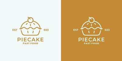 Pie cake logo design vector illustration