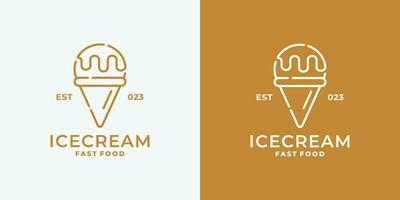 Ilustración de vector de diseño de logotipo de helado