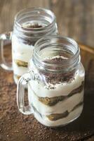 Tiramisu in the mason jars photo