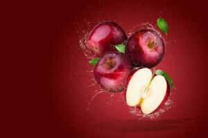 Fresh Red Apple fruit isolated on a white background photo