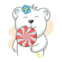 Trendy Bear Lollipop vector