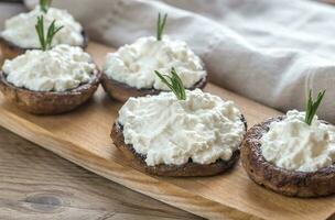 Baked mushrooms stuffed with cream cheese photo