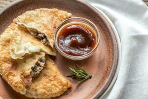 Meat patties on the plate photo