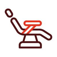 Dentist Chair Vector Thick Line Two Color Icons For Personal And Commercial Use.