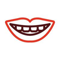 Smiling Vector Thick Line Two Color Icons For Personal And Commercial Use.