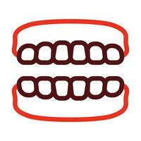 Denture Vector Thick Line Two Color Icons For Personal And Commercial Use.