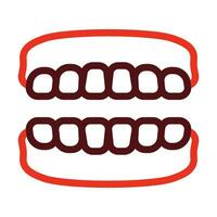 Denture Vector Thick Line Two Color Icons For Personal And Commercial Use.