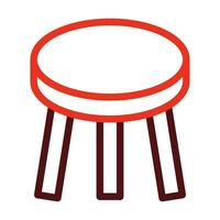 Stool Vector Thick Line Two Color Icons For Personal And Commercial Use.