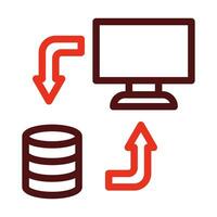 Data Transfer Vector Thick Line Two Color Icons For Personal And Commercial Use.