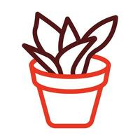 Snake Plant Vector Thick Line Two Color Icons For Personal And Commercial Use.