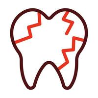 roto diente vector grueso línea dos color íconos para personal y comercial usar.