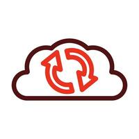 Cloud Sync Vector Thick Line Two Color Icons For Personal And Commercial Use.