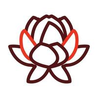 Lotus Flower Vector Thick Line Two Color Icons For Personal And Commercial Use.