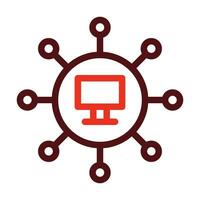 Network Vector Thick Line Two Color Icons For Personal And Commercial Use.