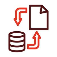 Data Synchronization Vector Thick Line Two Color Icons For Personal And Commercial Use.