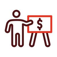 Coaching and Mentoring Vector Thick Line Two Color Icons For Personal And Commercial Use.