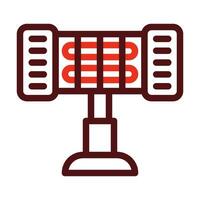 Infrared Heater Vector Thick Line Two Color Icons For Personal And Commercial Use.