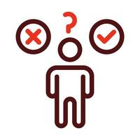 Questioning Skills Vector Thick Line Two Color Icons For Personal And Commercial Use.