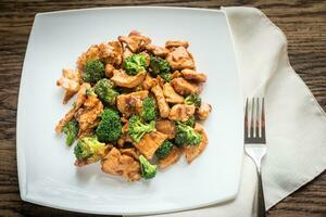 Chicken with broccoli photo