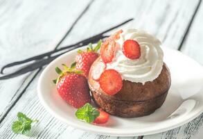 Rum baba closeup photo