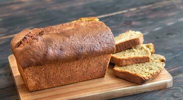 Sliced pumpkin bread photo