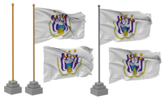 Royal Sporting Club Anderlecht Flag Waving Different Style With Stand Pole Isolated, 3D Rendering png