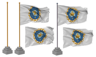 Board of Control for Cricket in India, BCCI Flag Waving Different Style With Stand Pole Isolated, 3D Rendering png