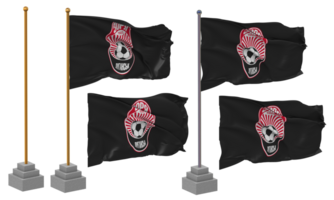 FC Zorya Luhansk Flag Waving Different Style With Stand Pole Isolated, 3D Rendering png