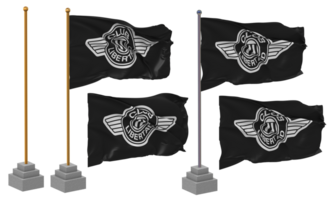 Club Libertad Flag Waving Different Style With Stand Pole Isolated, 3D Rendering png