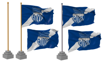Club Sport Emelec Flag Waving Different Style With Stand Pole Isolated, 3D Rendering png