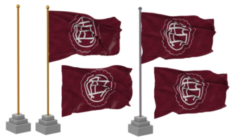 club atlético lanus drapeau agitant différent style avec supporter pôle isolé, 3d le rendu png