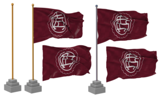 klubb atletico lanus flagga vinka annorlunda stil med stå Pol isolerat, 3d tolkning png